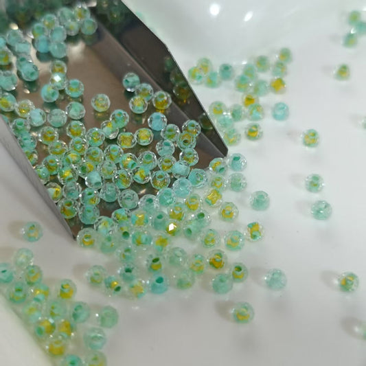 AJ117【0.44lb (20g) Celadon & Yellow Seed Beads