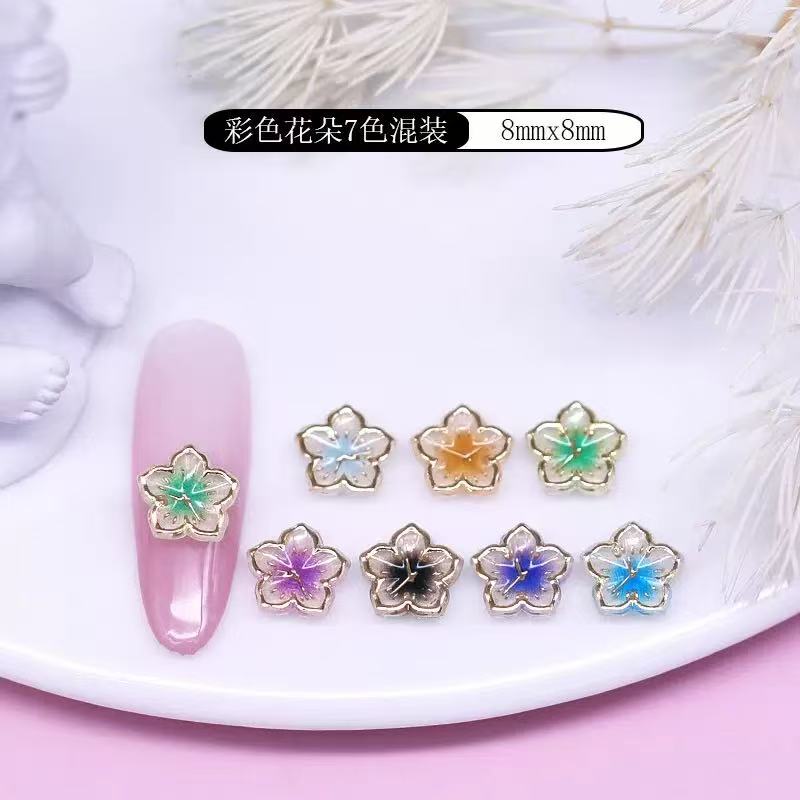AJ070【Ready stock】5-Petal Flower Nail Art Charms,98pcs