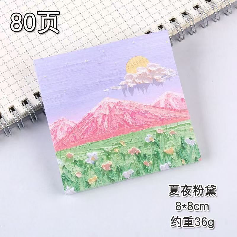 AJ212【NEW】Oil Painting Art Memo Notes – Elegant Sticky Notes for Journaling & Gifts