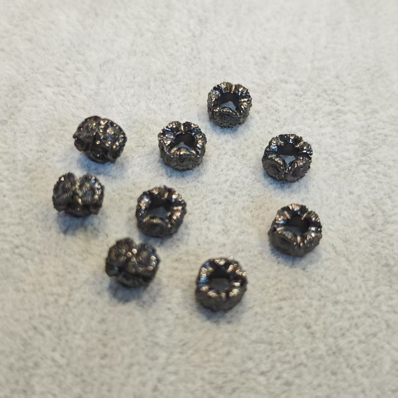 AJ239【9pcs 7mm Black Spacer Beads - DIY Jewelry Making Craft Beading Supplies
