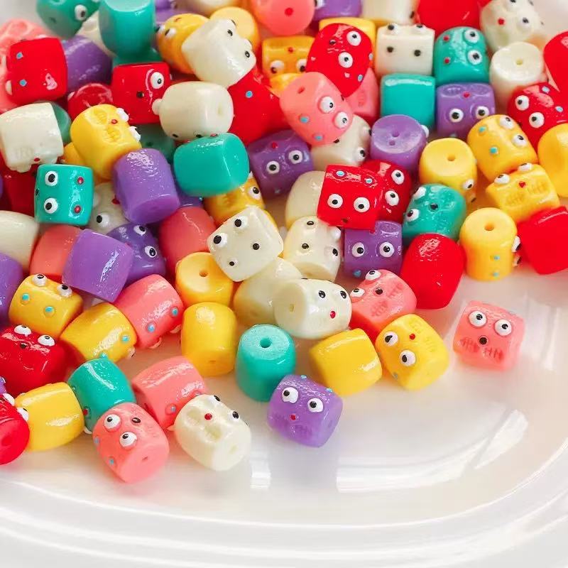 AJ267【20pcs 12x13mm Monster Beads - 2mm Hole acrylic Beads for DIY Jewelry Making