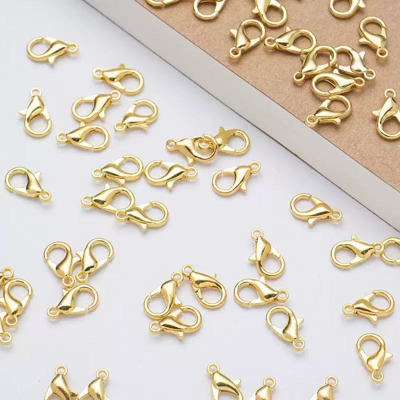 AJ251 【115pcs 12mm Gold Plated Lobster Clasps - Bulk Jewelry Making Supplies for Bracelets & Necklaces