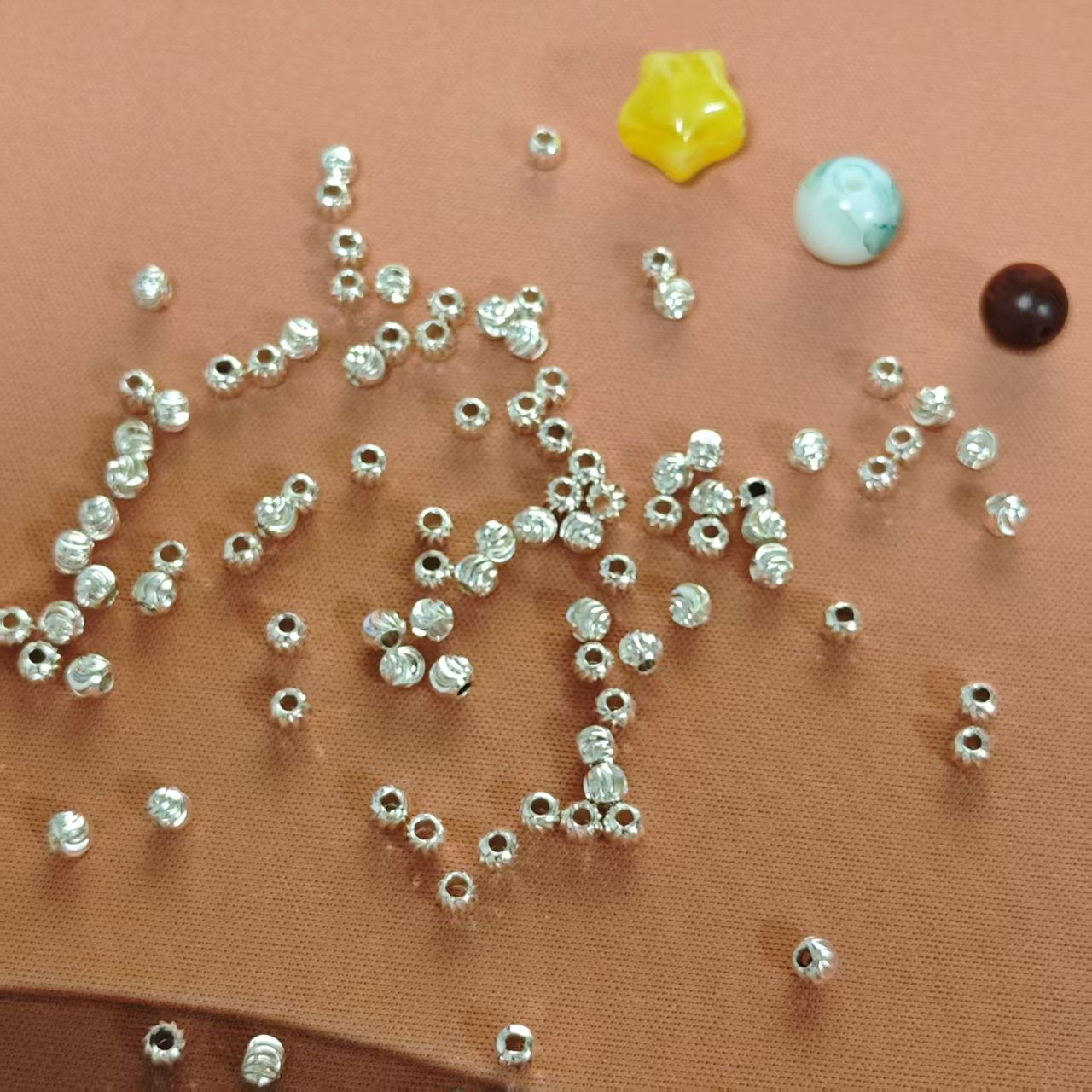 AJ028 【Ready stock】100pcs Silver Spacer Beads