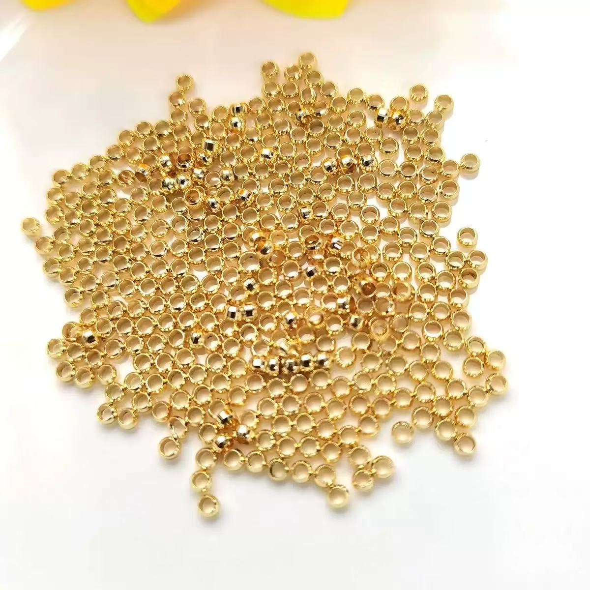 AJ203【100pcs 2mm Gold Spacer Beads - Jewelry Making Separators for Bracelets
