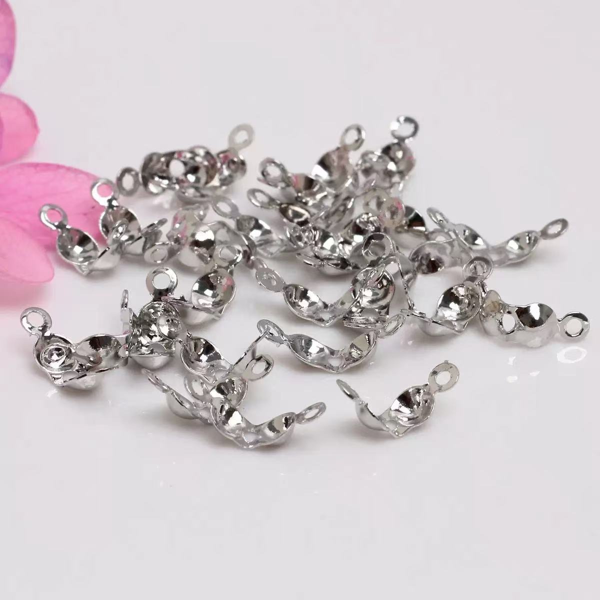 AJ171【0.0661 lb (Approx. 500pcs) Silver Tone Connector Clasps - Jewelry Findings