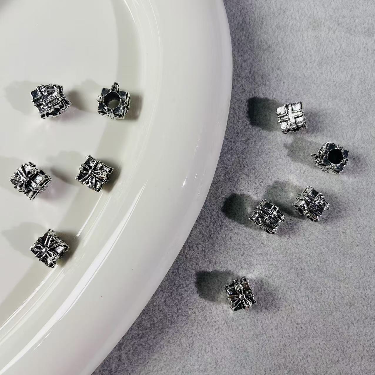 AJ159【Ready stock】Metal bead charm,10pcs