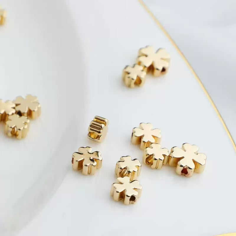 AJ021(clearance)Four-Leaf Clover Spacer Beads(20pcs)
