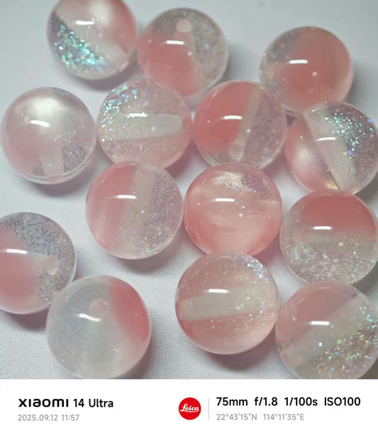 AJ512 【10pcs/20PCS】 15mm Sparkling Planet Resin Bead