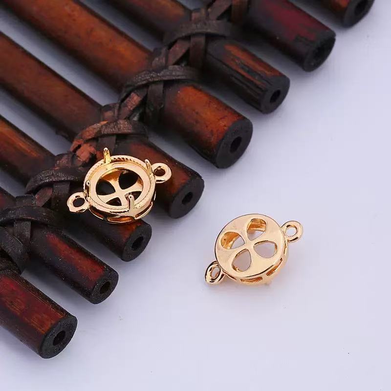 AJ071【Ready stock】10mm Round Base Gem Settings - 9pcs