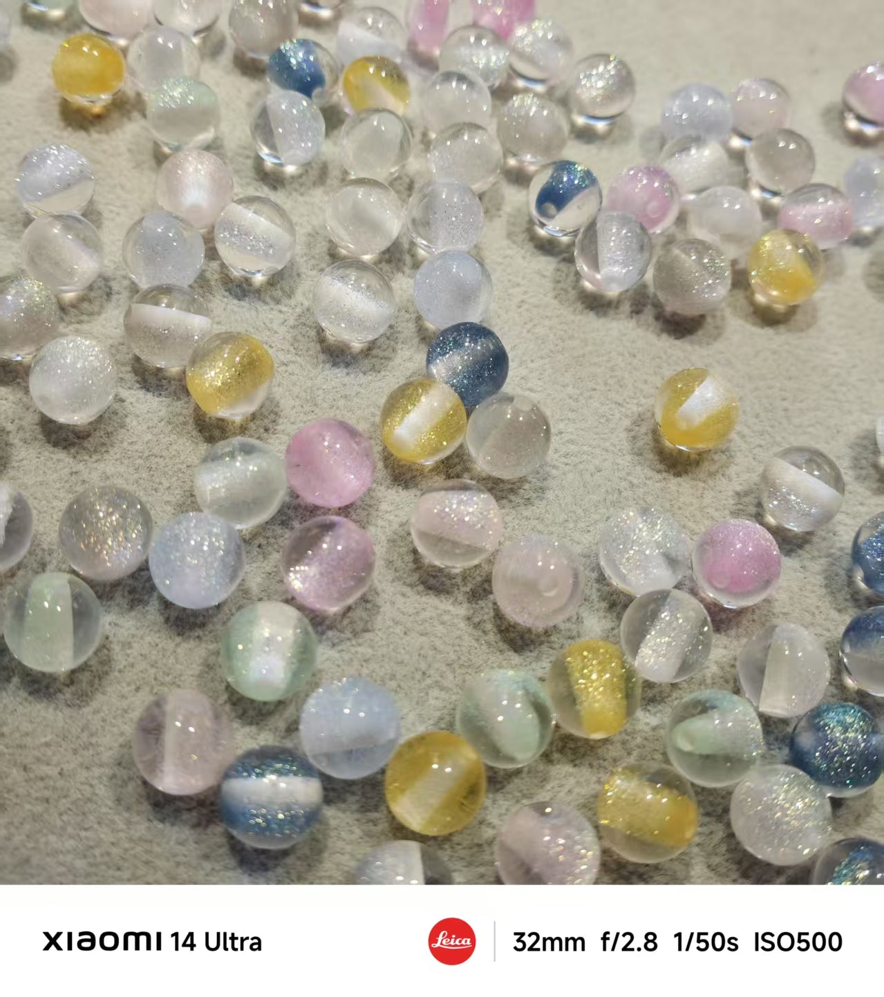 AJ366 【100pcs】 Glitter Beads 10mm Resin Beads