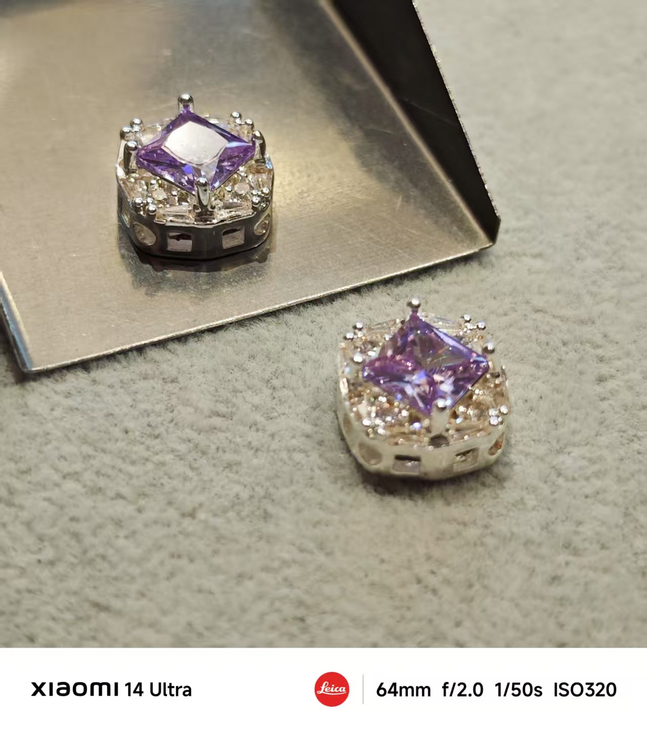 AJ361 【2Pcs】 12mm Purple Zircon