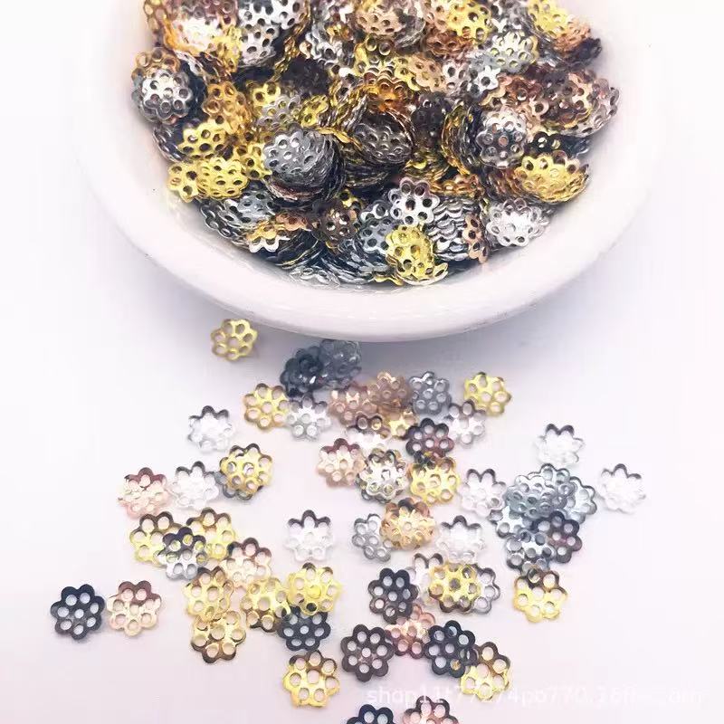 AJ254 【500pcs 6mm Floral Spacer Beads - Bulk Jewelry Making Supplies for DIY Bracelets