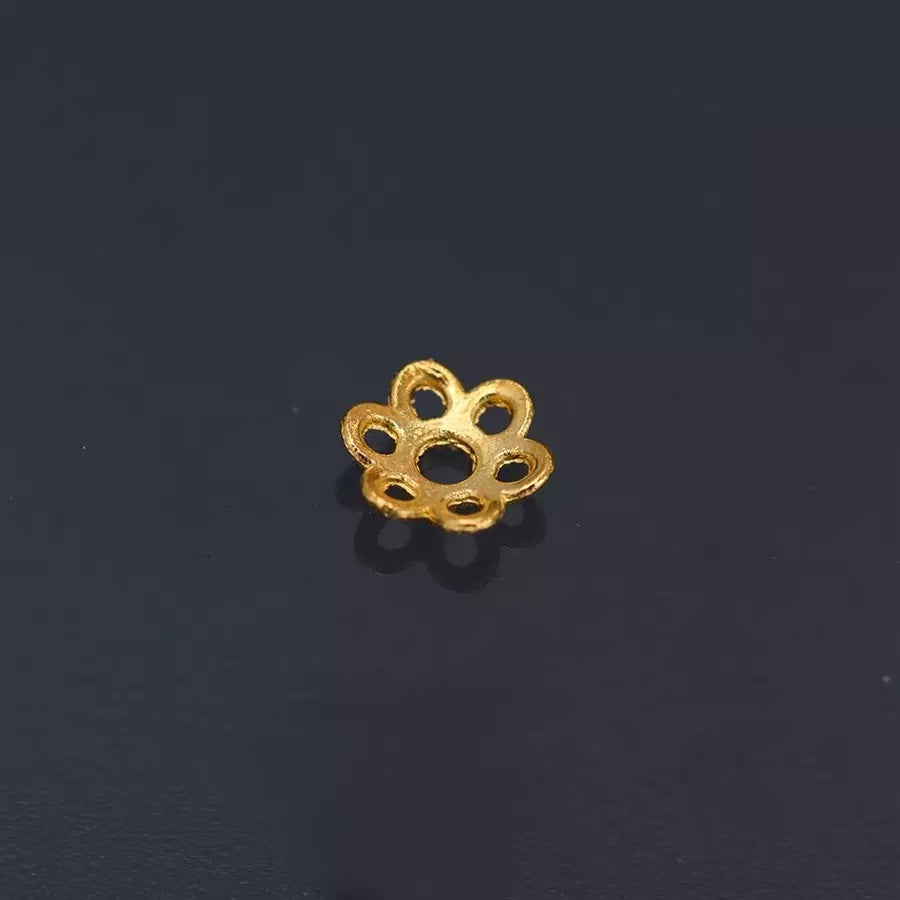 AJ192【100pcs 6mm Snowflake Bead Caps - Metal Jewelry Base Settings for Gemstones