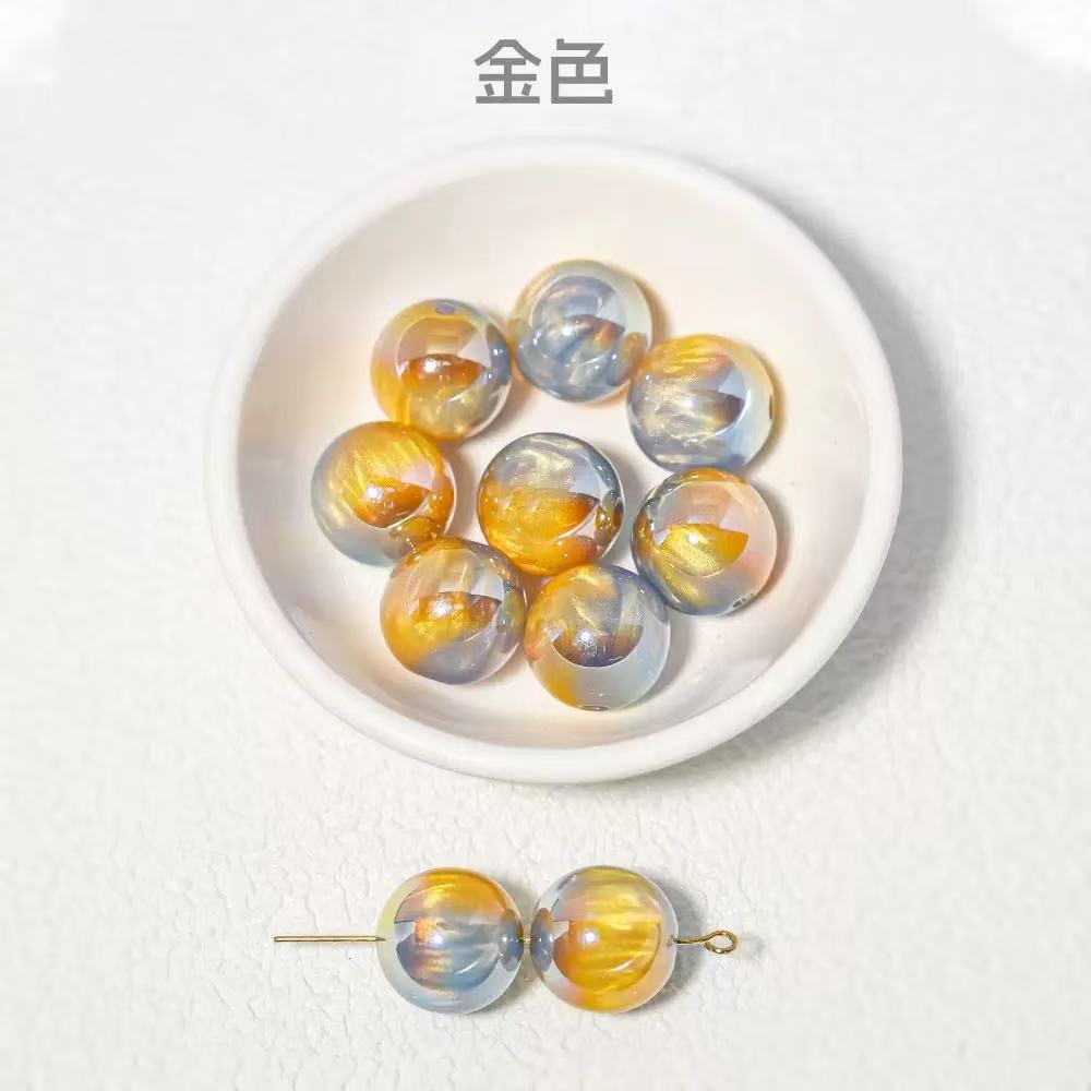 Aj107【12mm Premium Gold Round Beads,20pcs