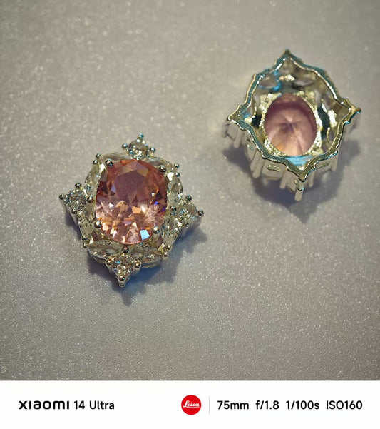 AJ391 2pcs 16mm×16mm Pink  Zircon Pendant Beads