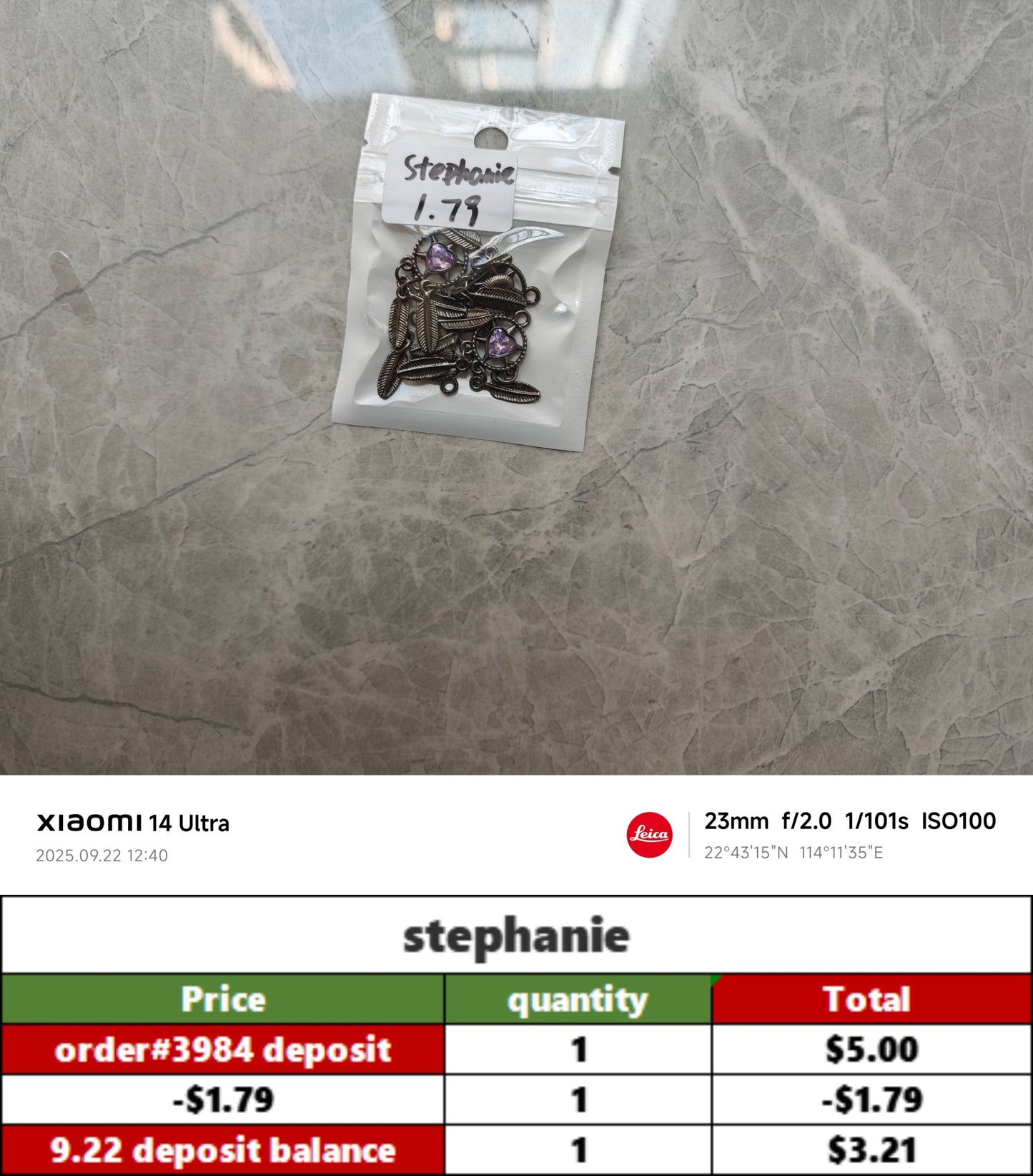 stephanie - pending payment(-$7.13)
