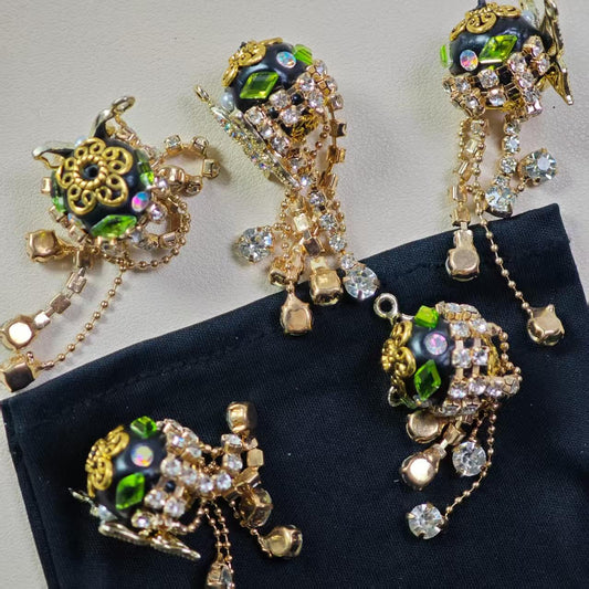 M017【2pcs】 7.6mm Alloy beads