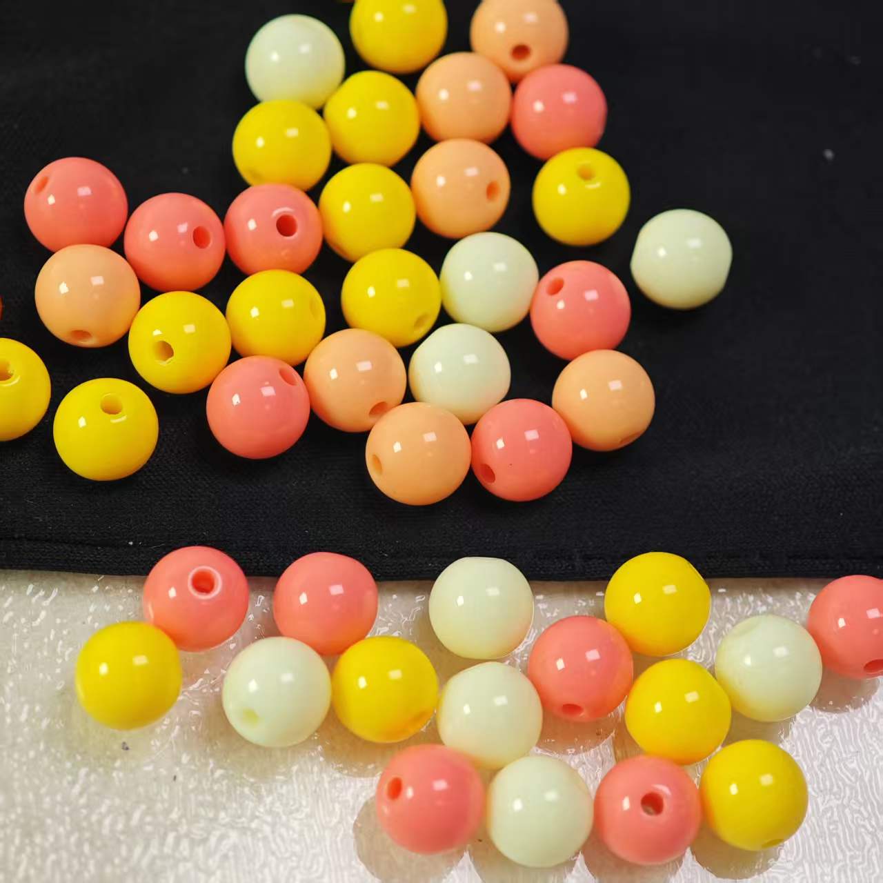 B040【50pcs】 7.6mm  resin beads