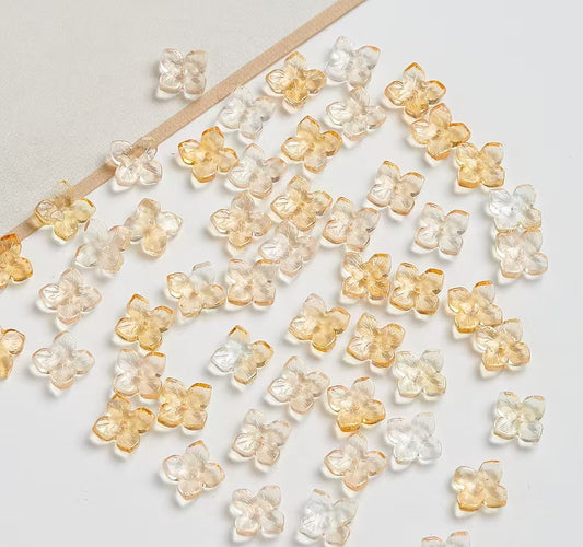 H108【40PCS】10mm glass bead-four-leaf clover