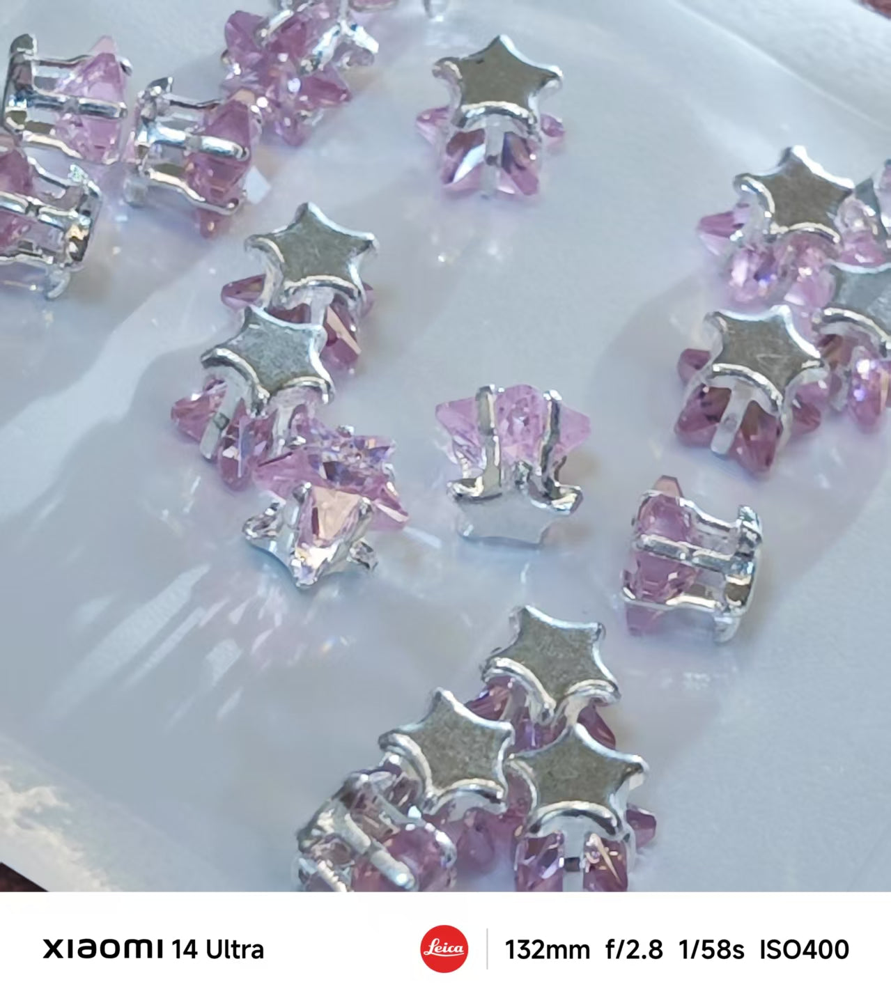 AJ334 20pcs 6mm Pink Star Zircon