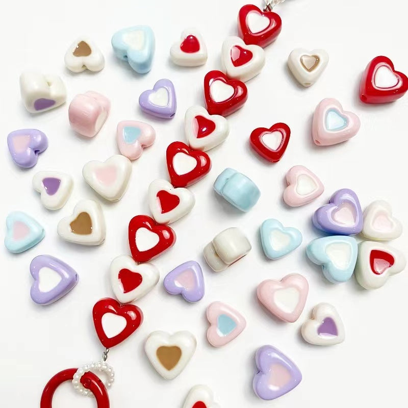 B243 heart beads mix
