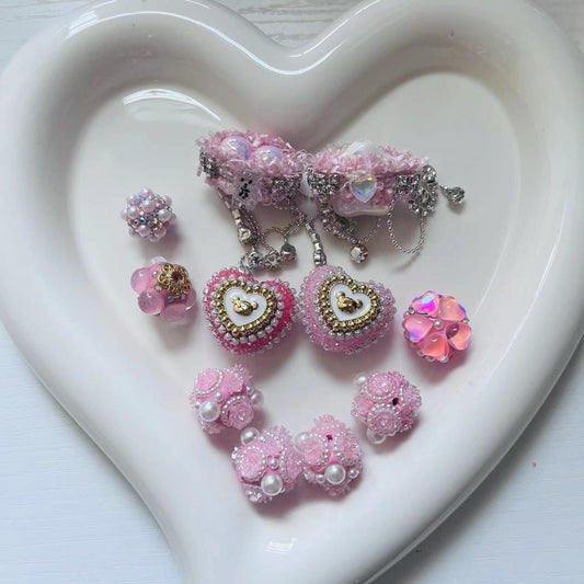B456 luxury beads pink set