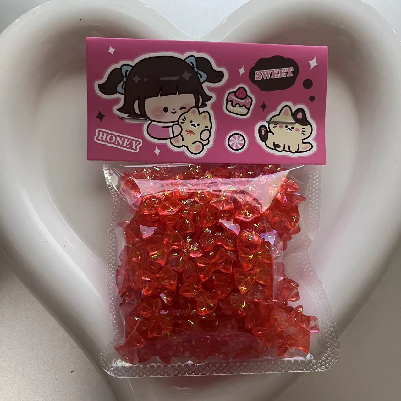 B327 spicy girl bowtie—resin nail charm (clearance)