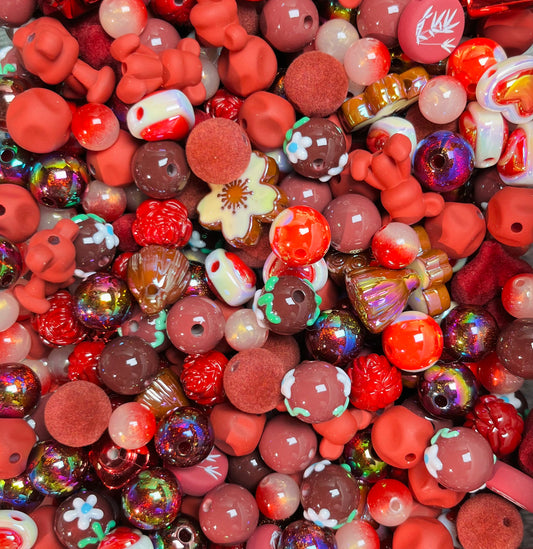 B502 luxury dark red beads mix