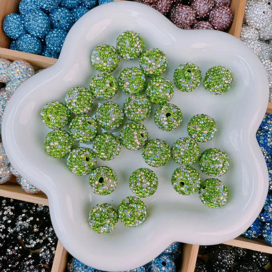 B523 green split diamond beads