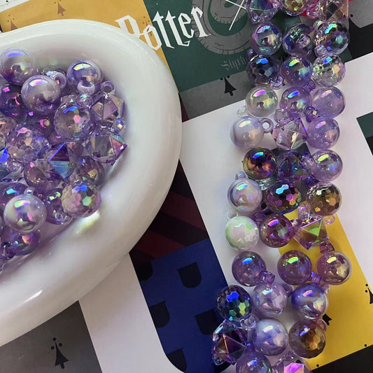 B527 purple pendant beads mix