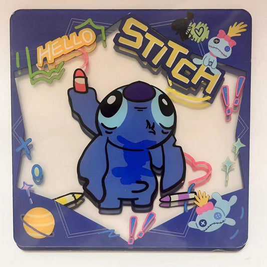 N031 stitch acrylic charm（16cm*16cm）- Clearance