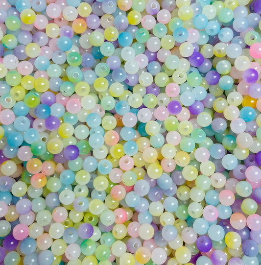 B600 8mm colorful resin beads mix