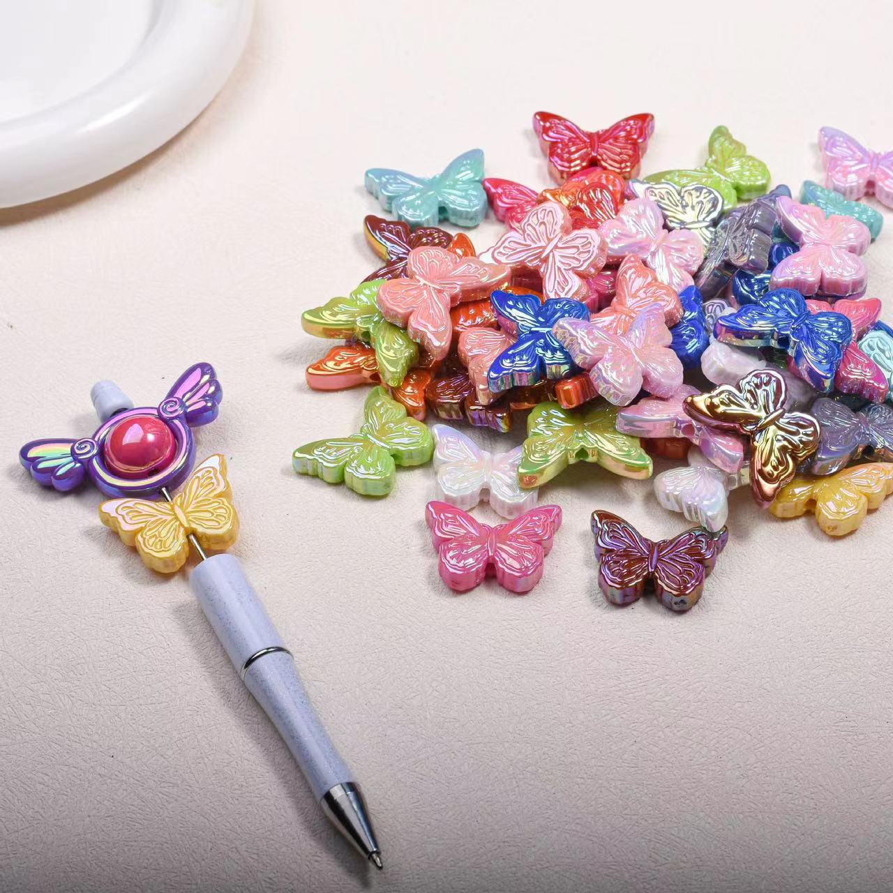 A1017  Colorful butterflies beads（pre-sale）