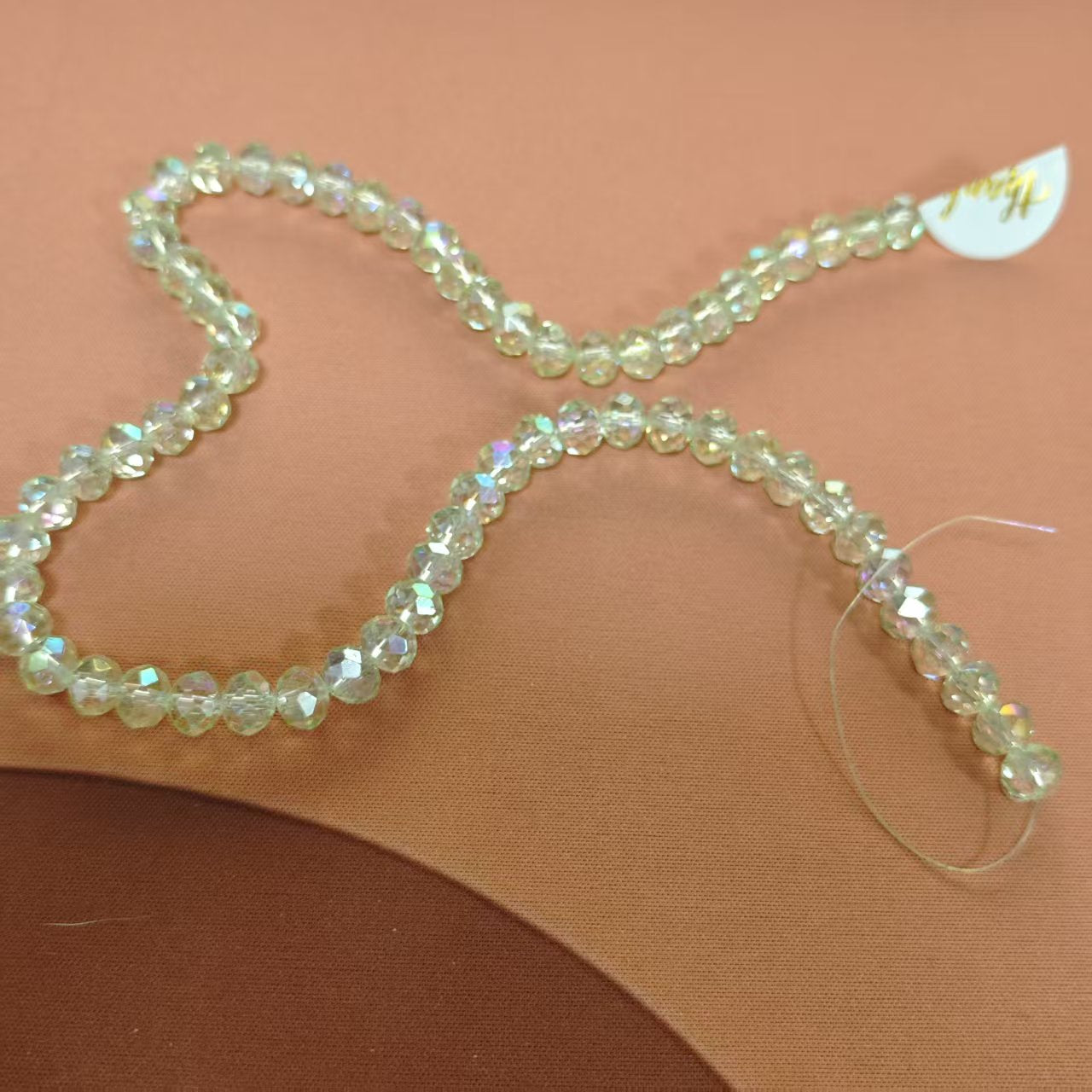 AJ047（6mm Teal Faceted Resin string Beads