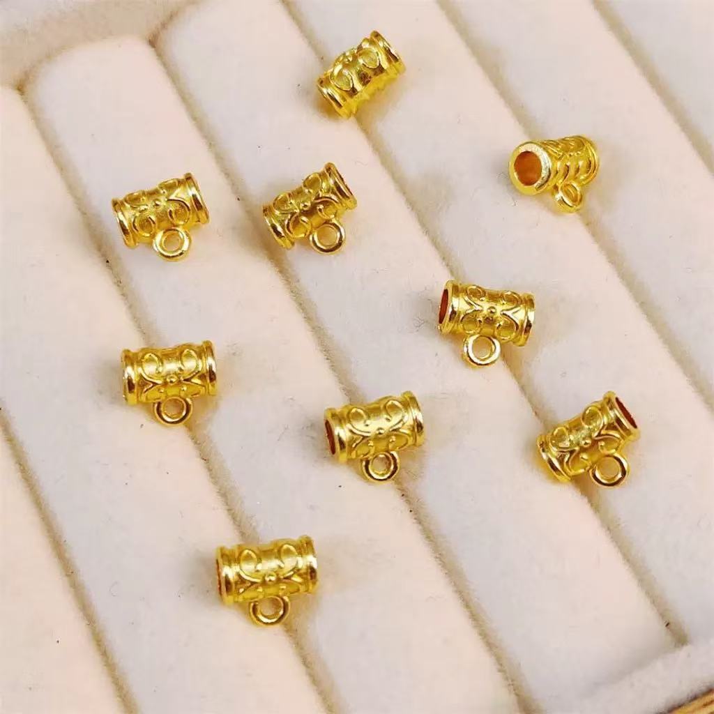 AJ177【60pcs Gold 3-Hole Spacer Beads - Jewelry Connectors for Bracelet Making