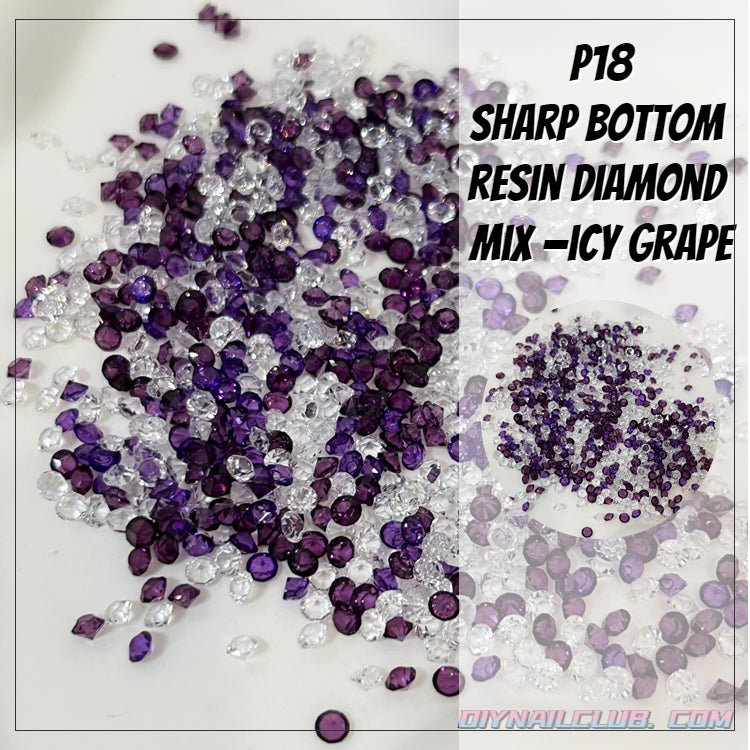 B014 sharp bottom  resin diamond  mix —icy grape