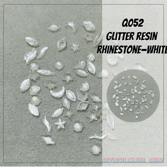 B029 glitter resin  rhinestone—white（Clearence）
