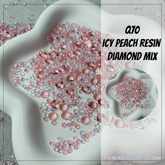 B030 icy peach resin  diamond mix