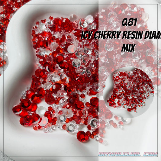B034 icy cherry resin diamond mix