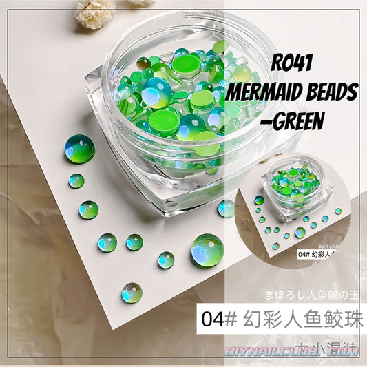 B042 mermaid beads —green