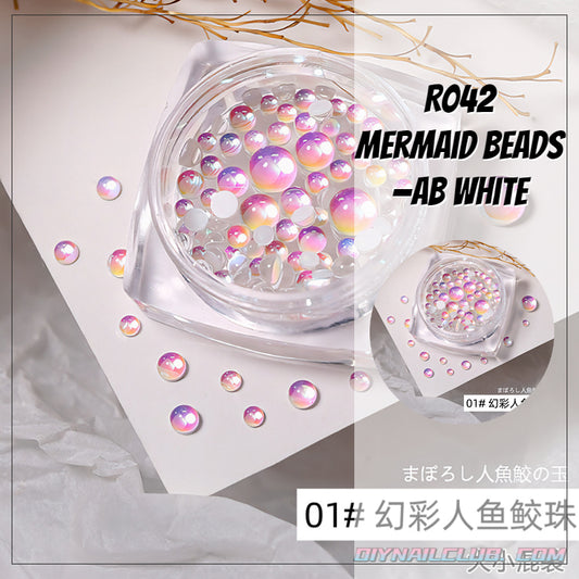 B043 mermaid beads —AB white