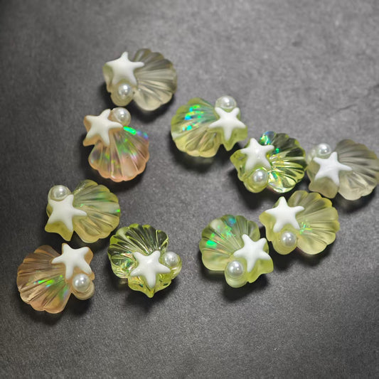 新026 2pcs -12.6*14.8mm Beads Made with Korean Adhesive