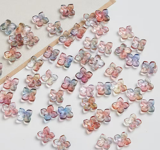 H104【40PCS】10mm glass bead-four-leaf clover