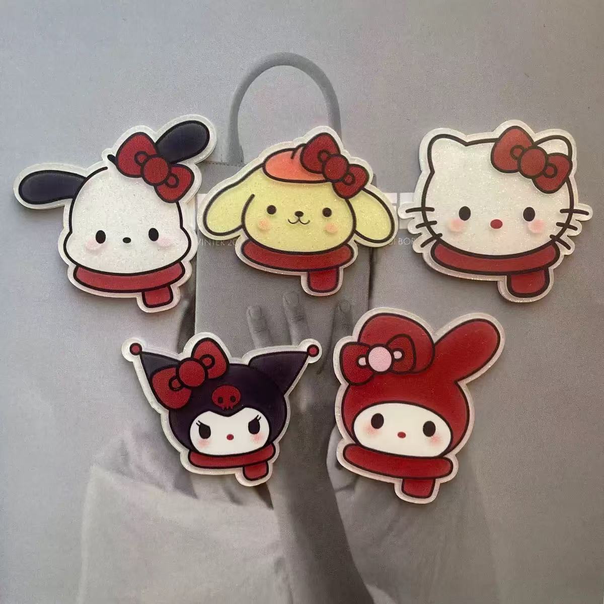 AJ406 【10pcs】 Sanrio Christmas Large Acrylic Sheets - 5 Holiday Designs × 2 Colors