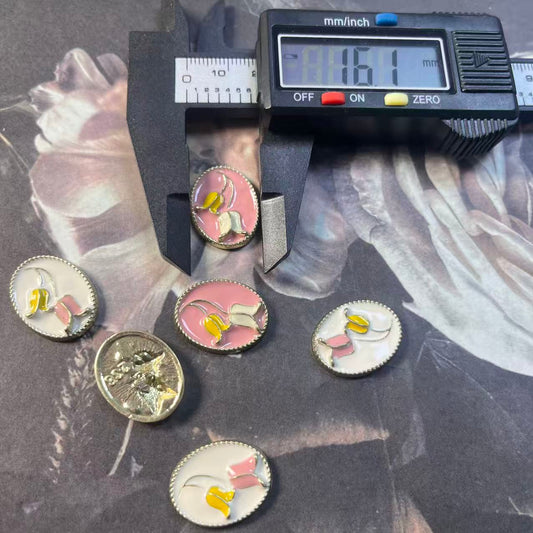 Z064【4 Pcs 】Rose Enamel Charms