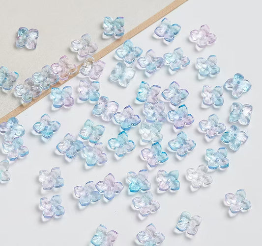 H114【40PCS】10mm glass bead-four-leaf clover