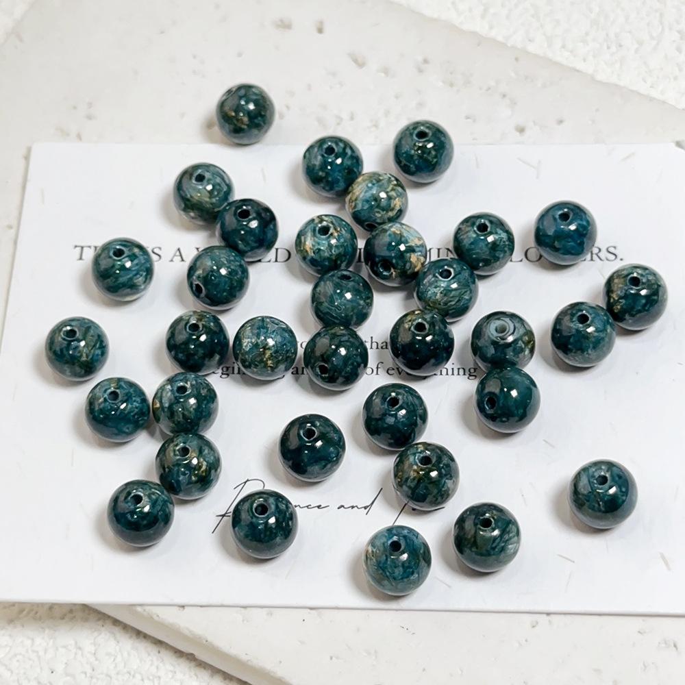 B009 【25 pcs】 8mm Oil Painting Style Glass Beads