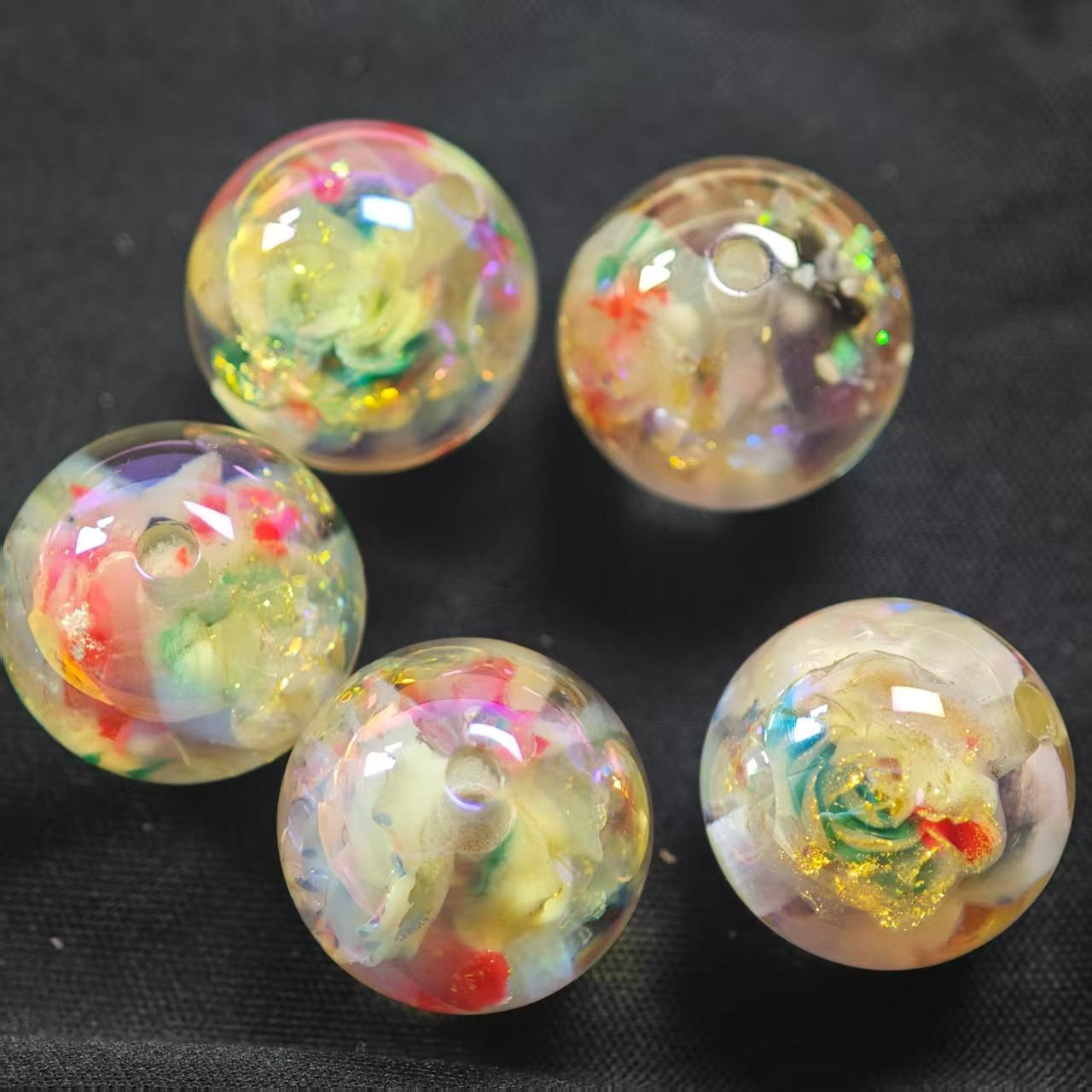 E016【5pcs】 16mm resin beads