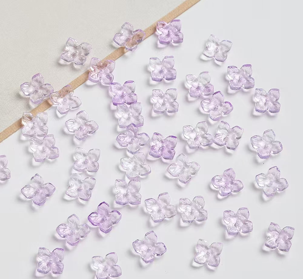 H113【40PCS】10mm glass bead-four-leaf clover