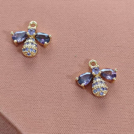 AJ111【Zircon Bee Pendant,2pcs